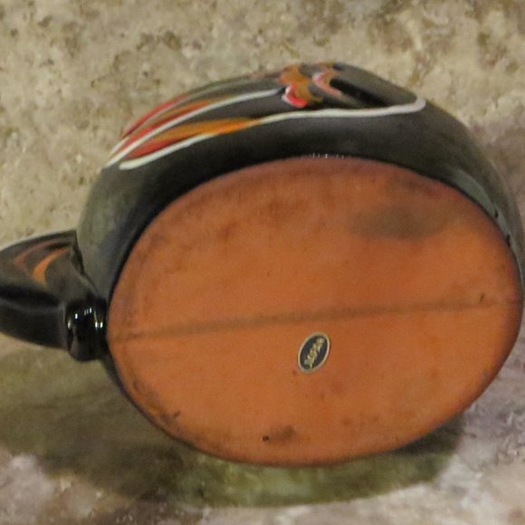 Vintage Creamer And Sugar Rooster Design Black With Red Japan - Picture 6 of 8